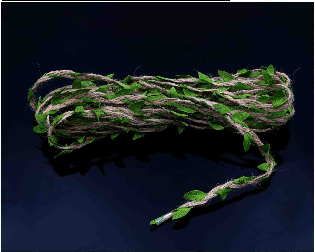 My Store JUTE DORE Jute Dore With Dark Green Leaf