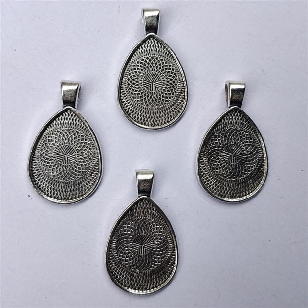 Crafteria SILVER PENDANT BEZELS D-12