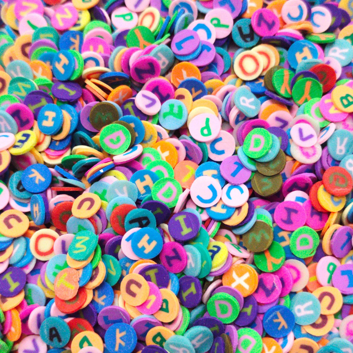 My Store Round Alphabet Shape Polymer Chips