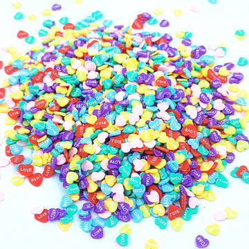 My Store Heart Shape With Love Text Polymer Chips