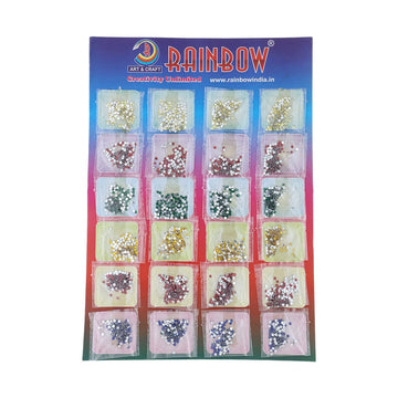 Crafteria 4MM Multi Colour Rhine Stone 20Pkt/Card