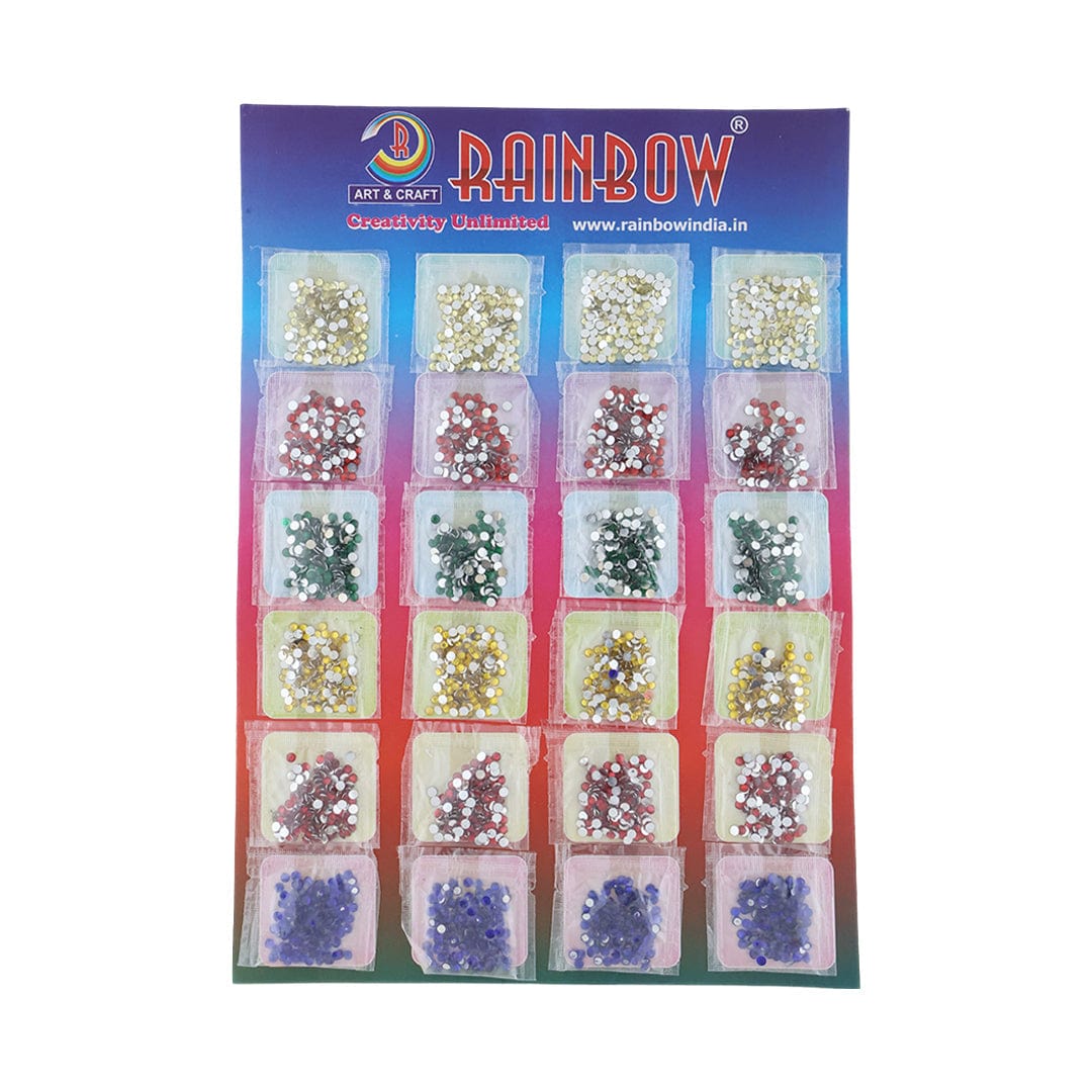 Crafteria 3MM Multi Colour Rhine Stone 20Pkt/Card