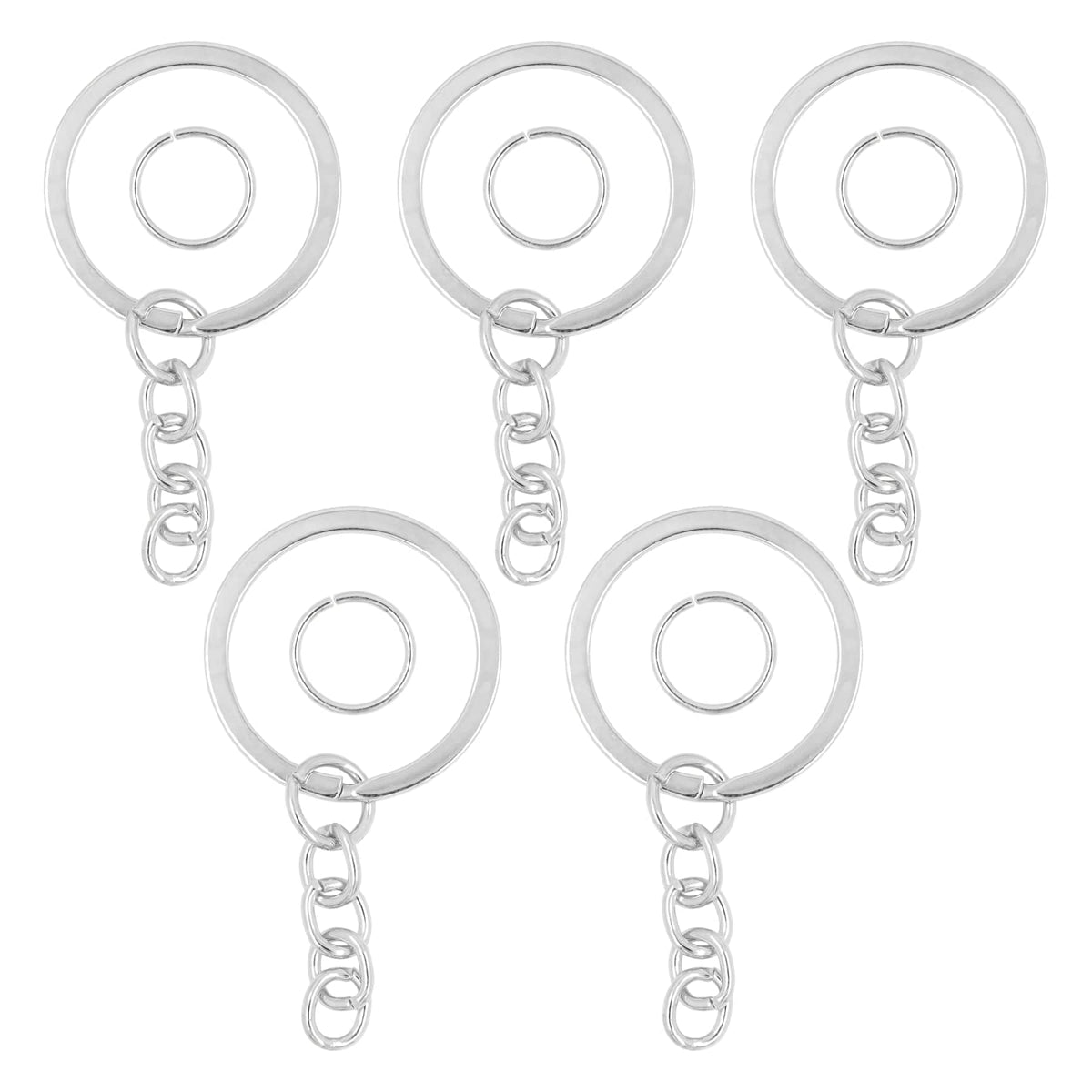 30MM Keychain With Connecter Ring (Big) (SILVER)