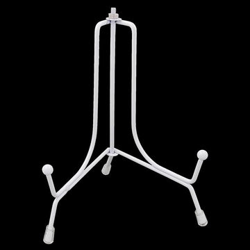6" White  Folding Electro Plated Metal Stand