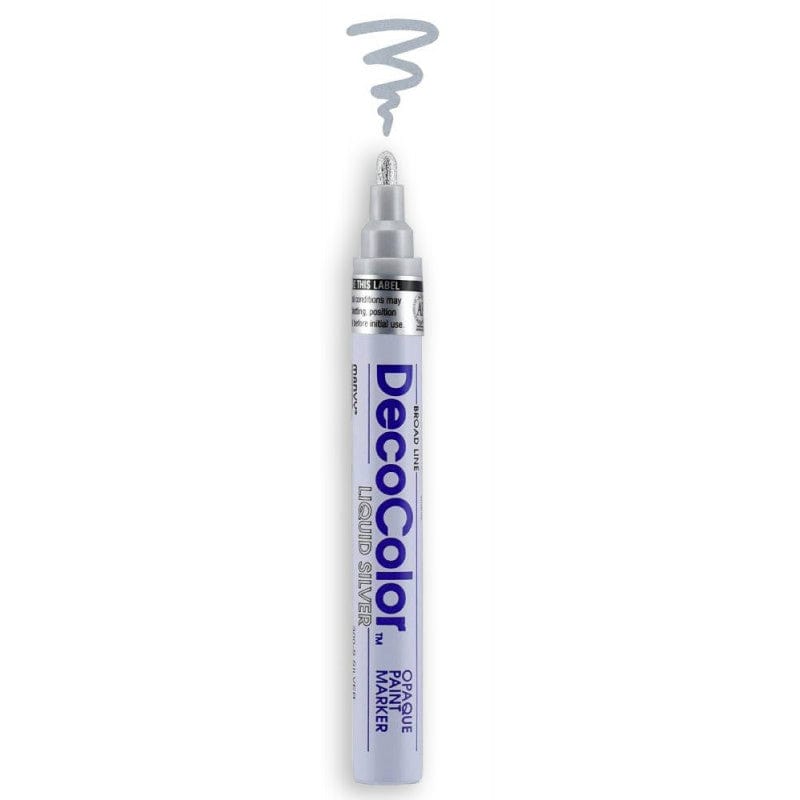 MARVY UCHIDA SILVER (Liquid Silver) Deco Color Broad Line Opaque paint Marker
