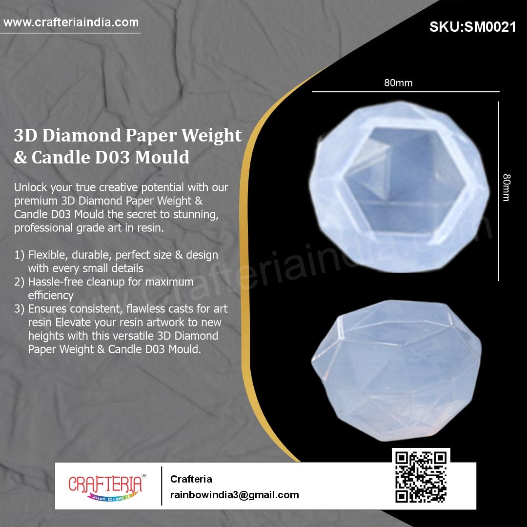 My Store Silicon Mould 3D DIAMOND PAPER WEIGHT D03 MOULD