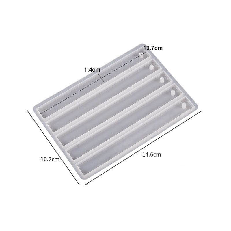 My Store Silicon Mould 5 Cavity Rectangle Book Mark Mould