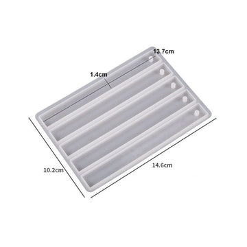 My Store Silicon Mould 5 Cavity Rectangle Book Mark Mould