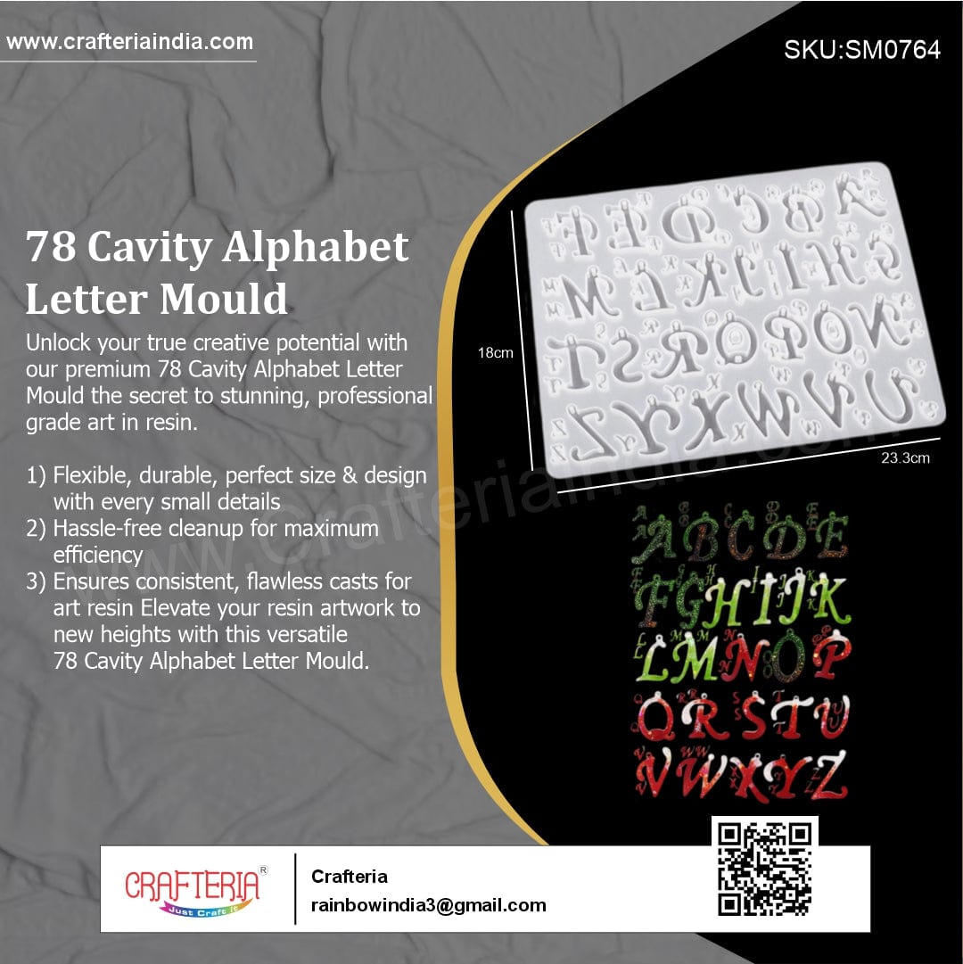 My Store Silicon Mould 78 Cavity Alphabet Letter Mould