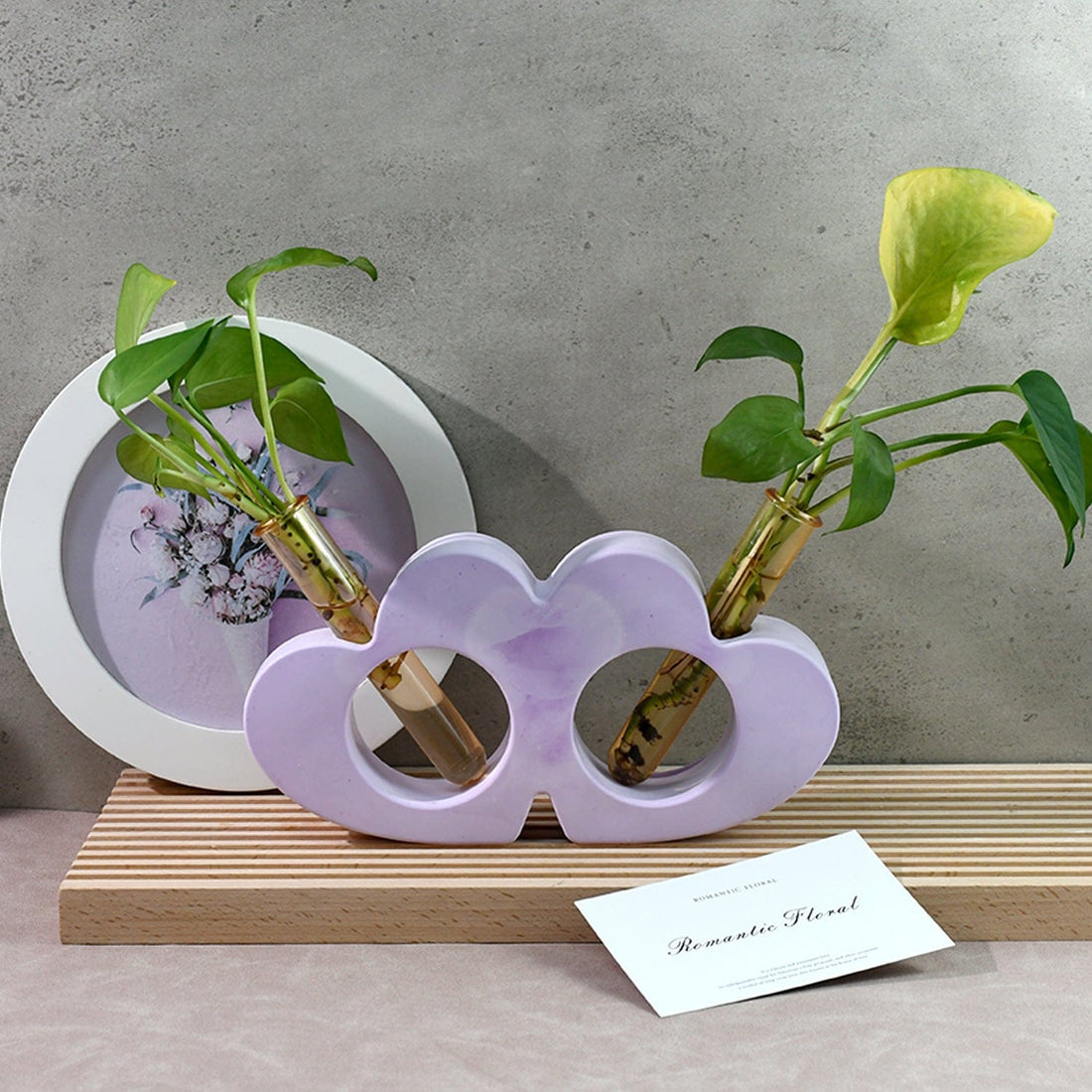 My Store Silicon Mould Double Heart Testtube Planter Mould