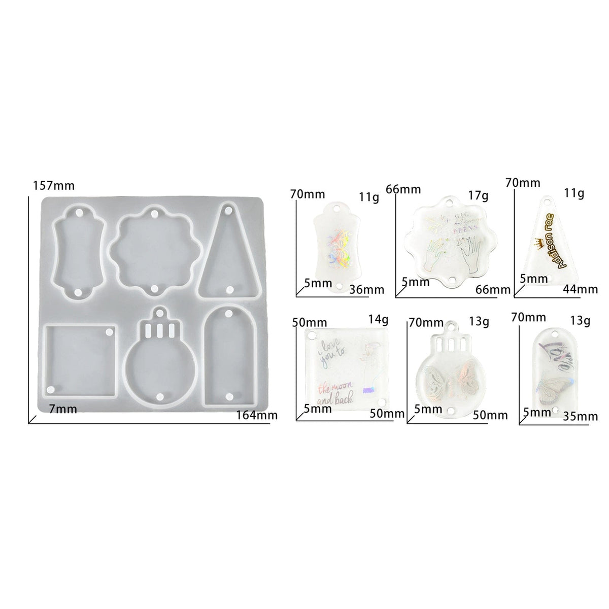 My Store Silicon Mould 6 Cavity Christmas Tree Decoration Element Mould