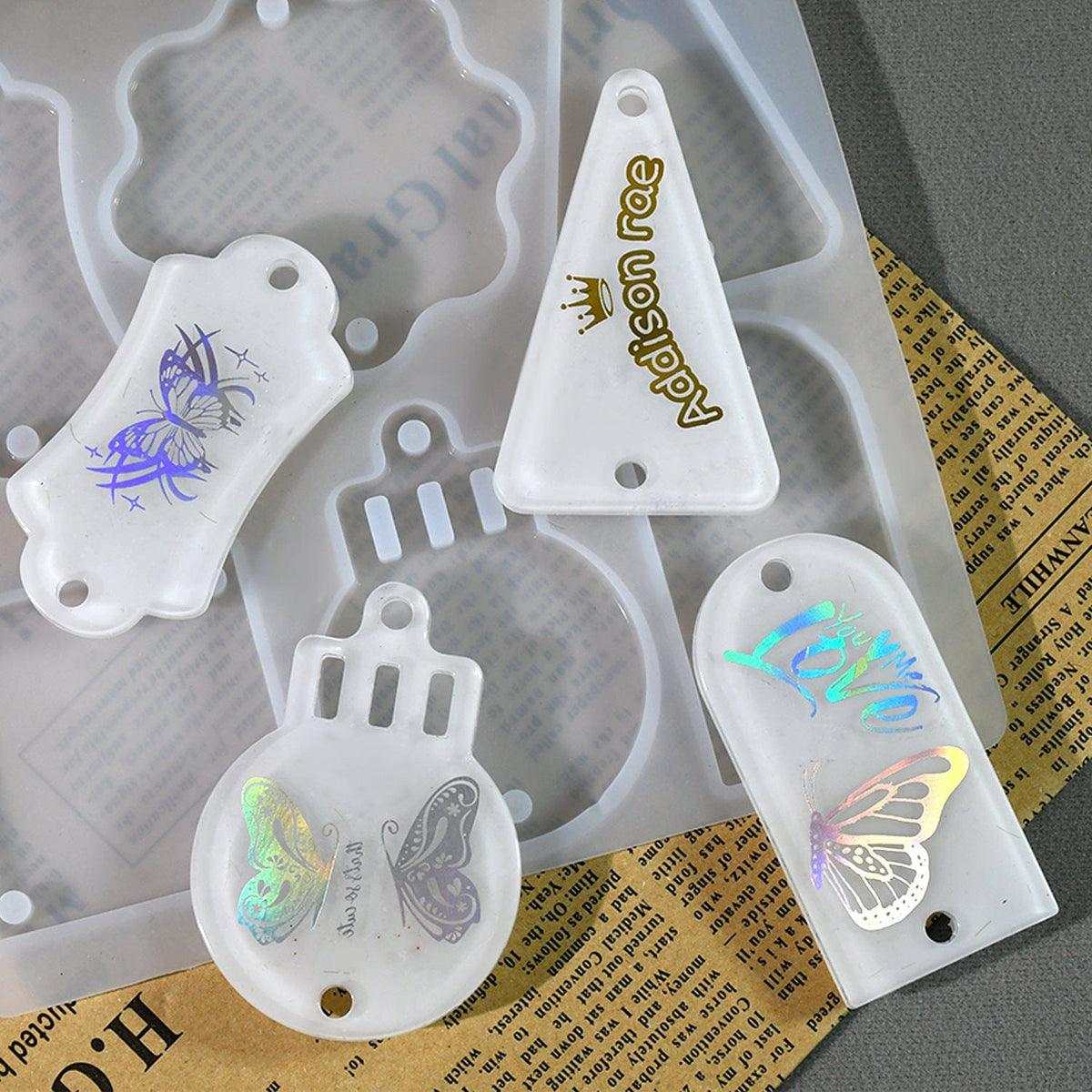 My Store Silicon Mould 6 Cavity Christmas Tree Decoration Element Mould