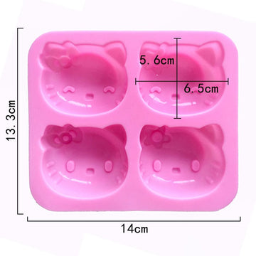 My Store Silicon Mould 4 Cavity Hello Kitty Silicone Cake and Soap Mould