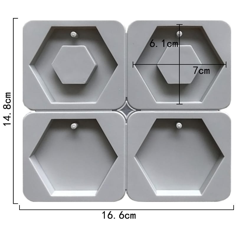 My Store Silicon Mould 4-Cavity Hexagon Tag Multi-Purpose Mould for DIY Concrete Art, Scented Wax Sachets, Resin Crafts, Soap Making & Cake Making Silicone Mould