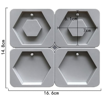 My Store Silicon Mould 4-Cavity Hexagon Tag Multi-Purpose Mould for DIY Concrete Art, Scented Wax Sachets, Resin Crafts, Soap Making & Cake Making Silicone Mould