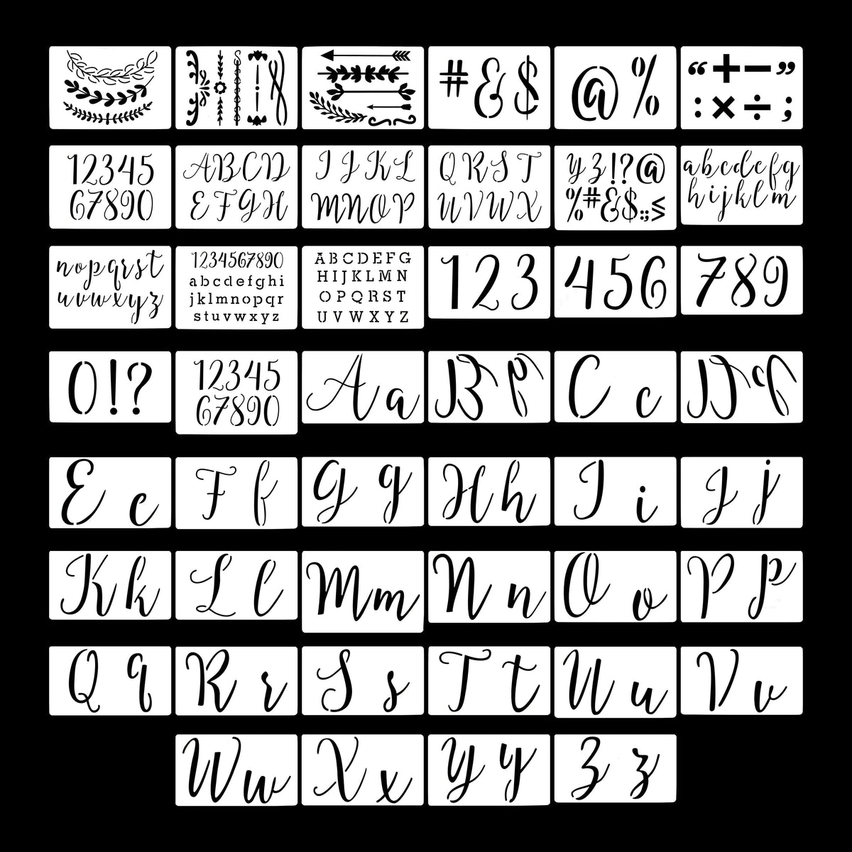 Crafteria 45 In 1 Alphabet & Numeric Stencil Set