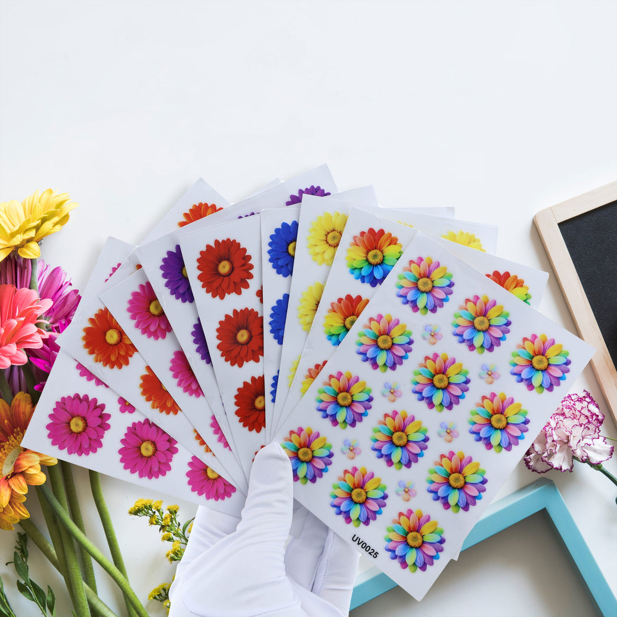 Crafteria Multi Daisy Flowers UV DTF Sticker